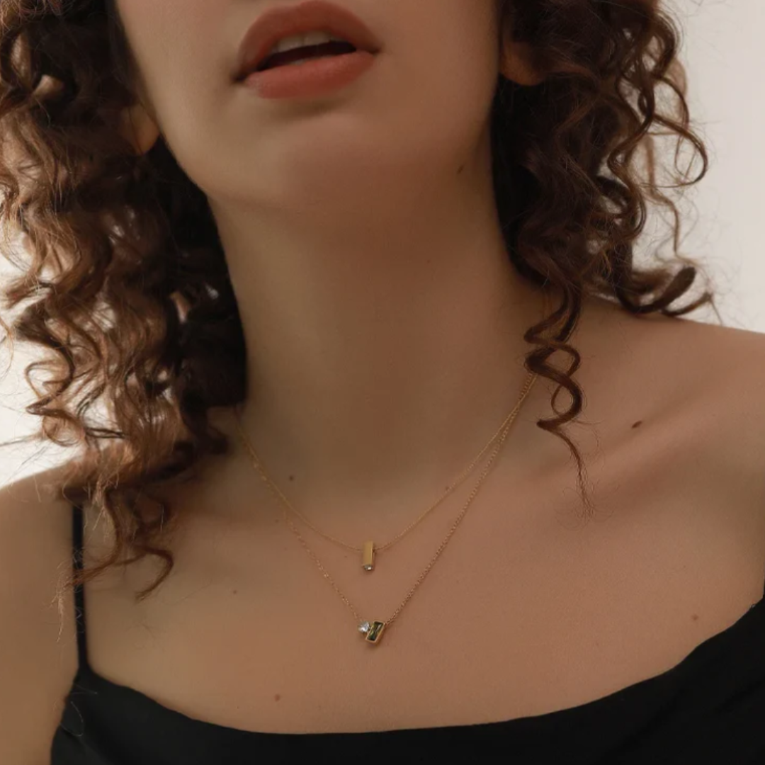 Golden necklace Cristalys